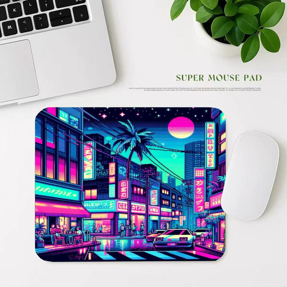 Retro Gaming Japan - Retro Neon Japan Street Mouse Pad